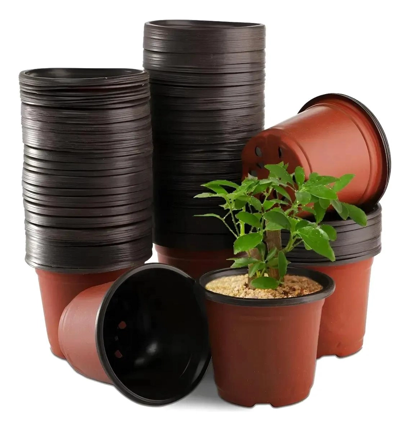 135 MACETAS DE PLASTICO TERRACOTA PARA VIVERO DE 9X8 CM - 1