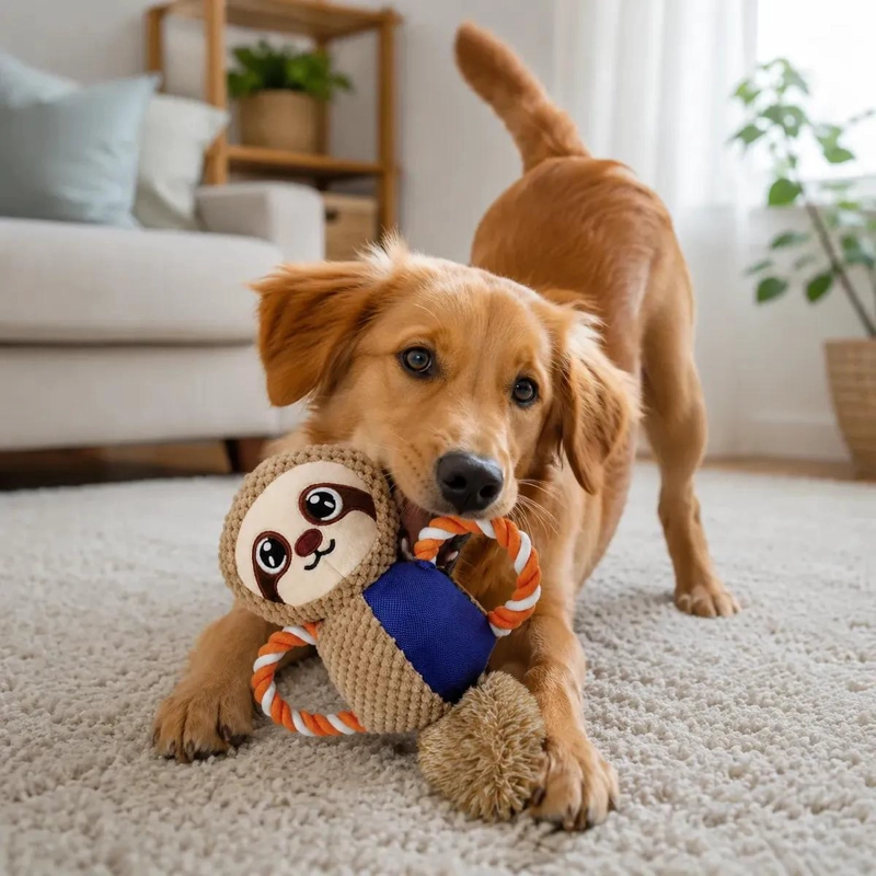 JUGUETE PELUCHE PEREZOSO INTERACTIVO PARA PERROS - 2