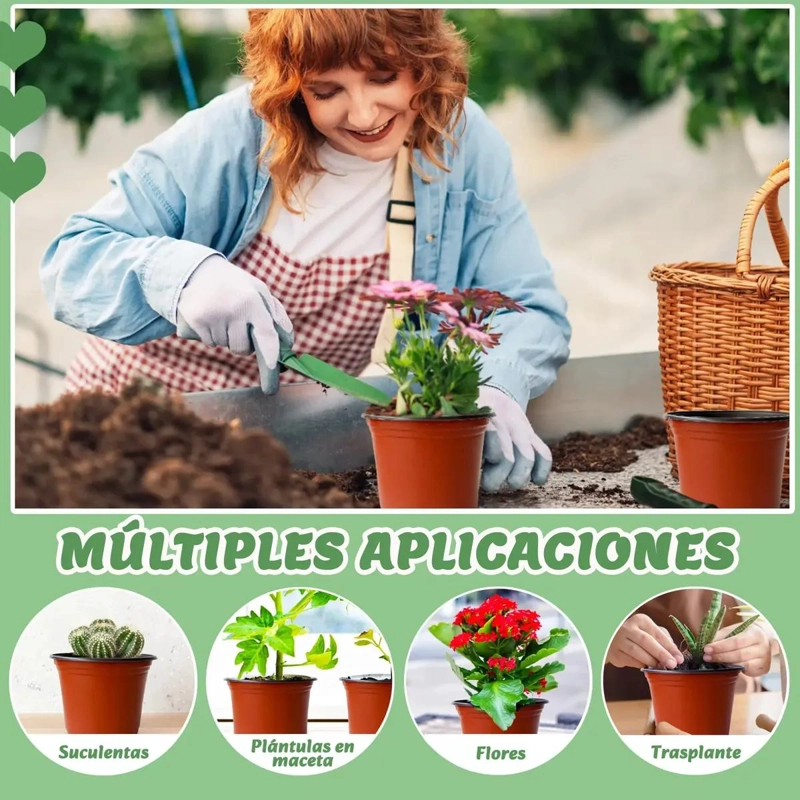 100 MACETAS DE PLASTICO PARA JARDIN DE 6 PULGADAS - 4