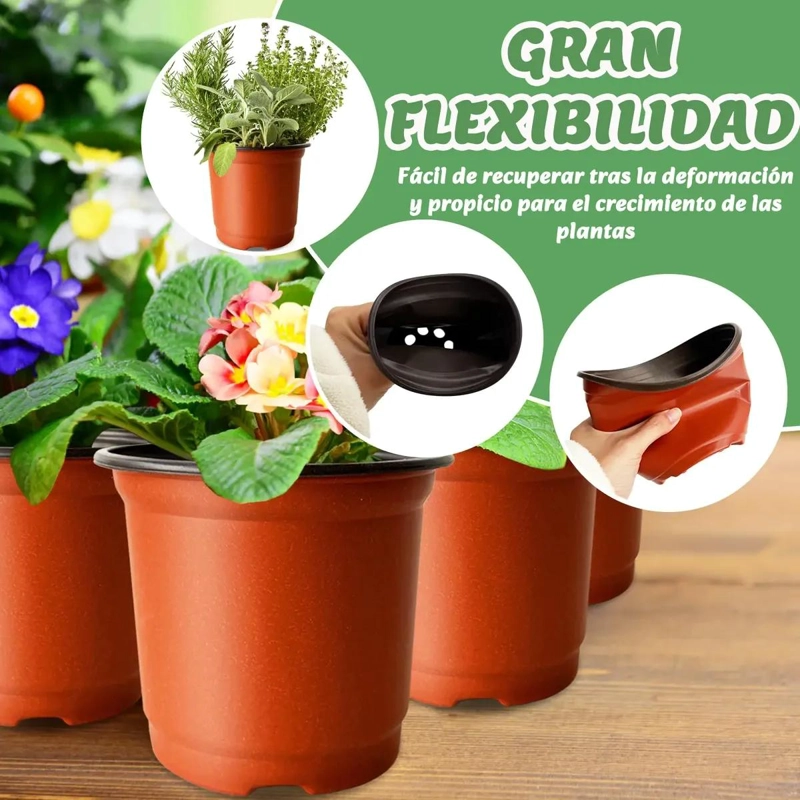 100 MACETAS DE PLASTICO PARA JARDIN DE 6 PULGADAS - 5