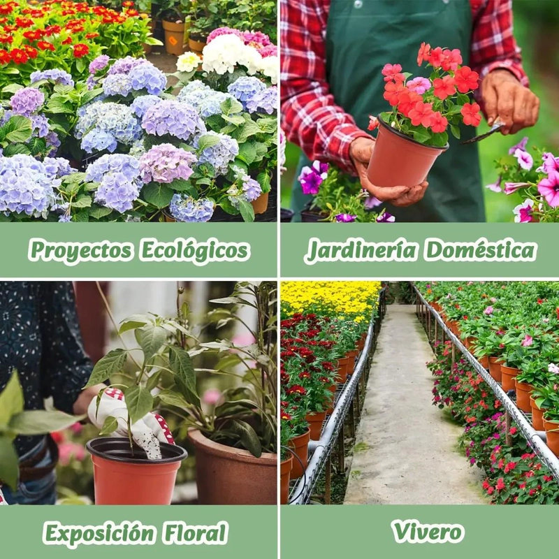 100 MACETAS DE PLASTICO PARA JARDIN DE 6 PULGADAS - 8
