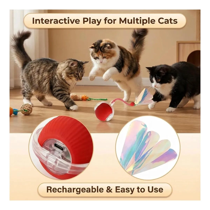 PELOTA INTERACTIVA LED RECARGABLE PARA MASCOTAS - 6