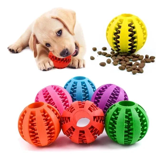 PELOTA DENTADA PARA PERROS CON LIMPIEZA DENTAL ECOLOGICA - 3