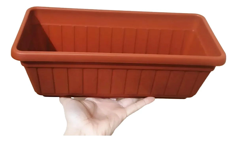 PACK DE 5 MACETEROS RECTANGULARES DE PLASTICO PARA JARDIN - 3
