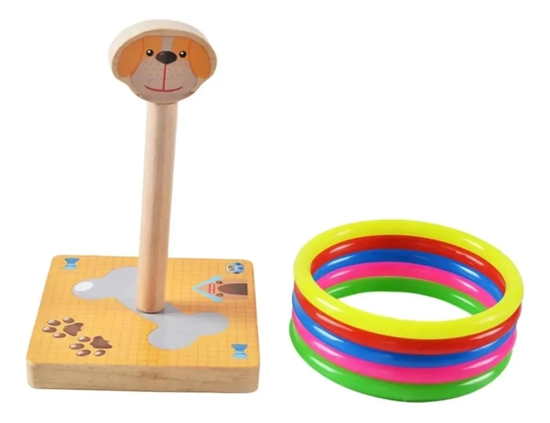 JUEGO DE LANZAMIENTO DE ARGOLLAS CON ANIMALES DE MADERA - 3