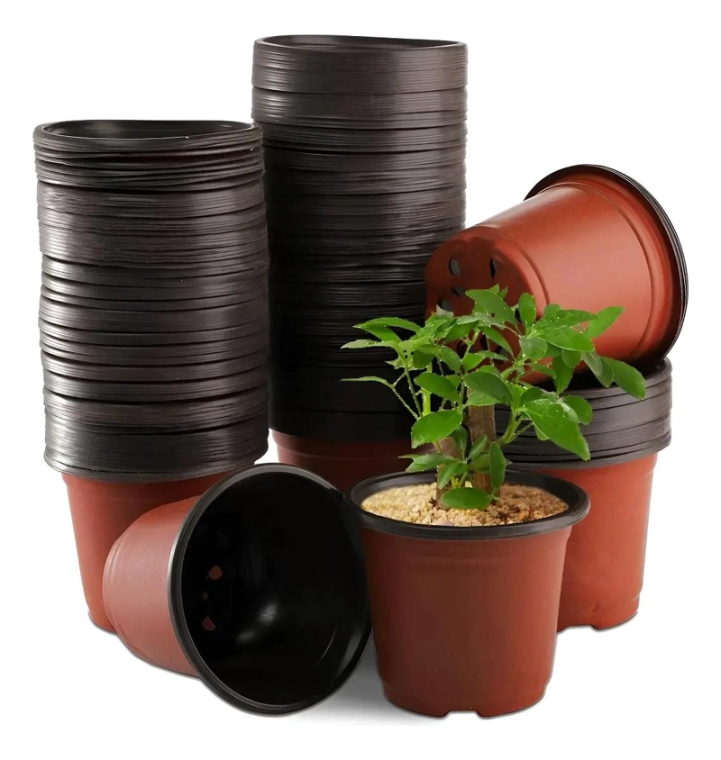 135 MACETAS DE PLASTICO TERRACOTA PARA VIVERO 9X8 CM - 1