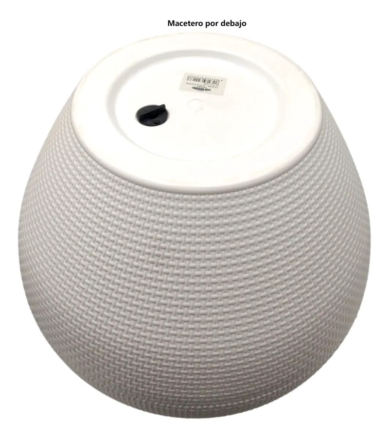 PACK DE 3 MACETEROS REDONDOS DE PLASTICO DE 26CM - 4