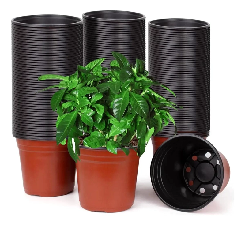 MACETAS DE PLANTULAS DE PLASTICO FLEXIBLE 100 UNIDADES 15X15CM - 1