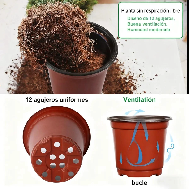 MACETAS DE PLANTULAS DE PLASTICO FLEXIBLE 100 UNIDADES 15X15CM - 3