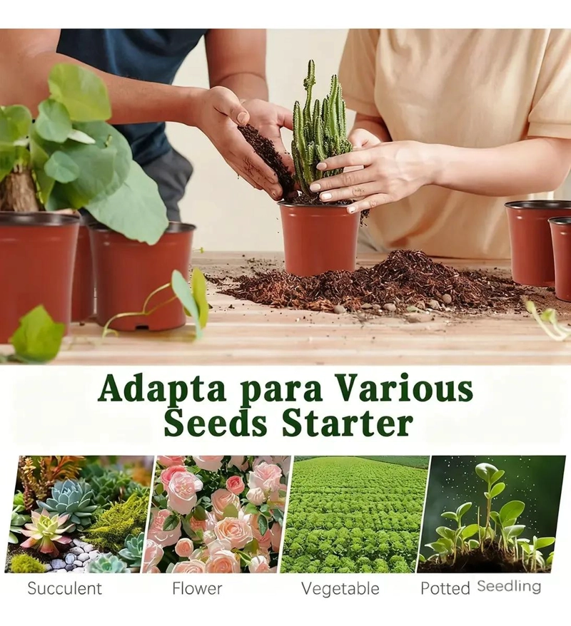 MACETAS DE PLANTULAS DE PLASTICO FLEXIBLE 100 UNIDADES 15X15CM - 4