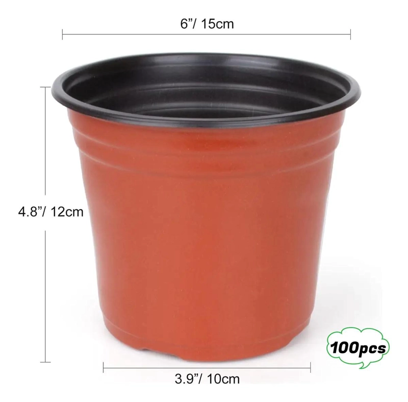 MACETAS DE PLANTULAS DE PLASTICO FLEXIBLE 100 UNIDADES 15X15CM - 5