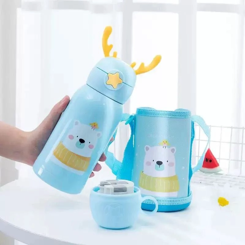 TERMO INFANTIL CELESTE 500ML PARA BEBIDAS FRIAS Y CALIENTES - 2
