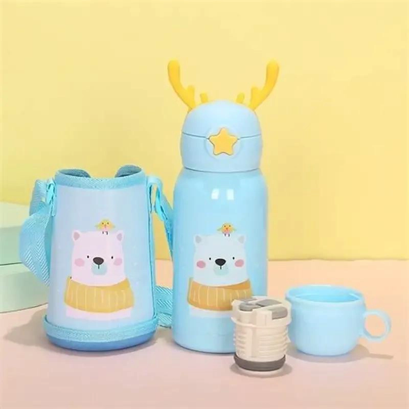 TERMO INFANTIL CELESTE 500ML PARA BEBIDAS FRIAS Y CALIENTES - 3