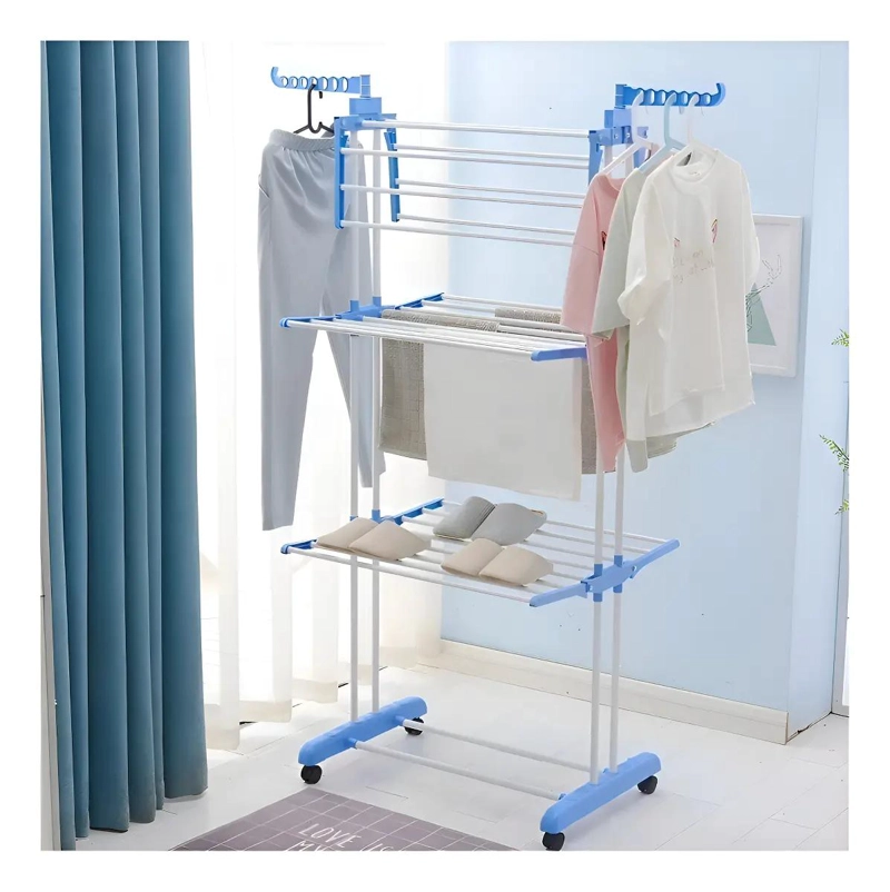 TENDEDERO PLEGABLE COLGADOR DE ROPA 3 NIVELES BLANCO - 6