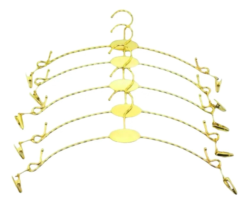 COLGADORES DE ROPA METAL DORADO PACK 10 RESISTENTES - 5