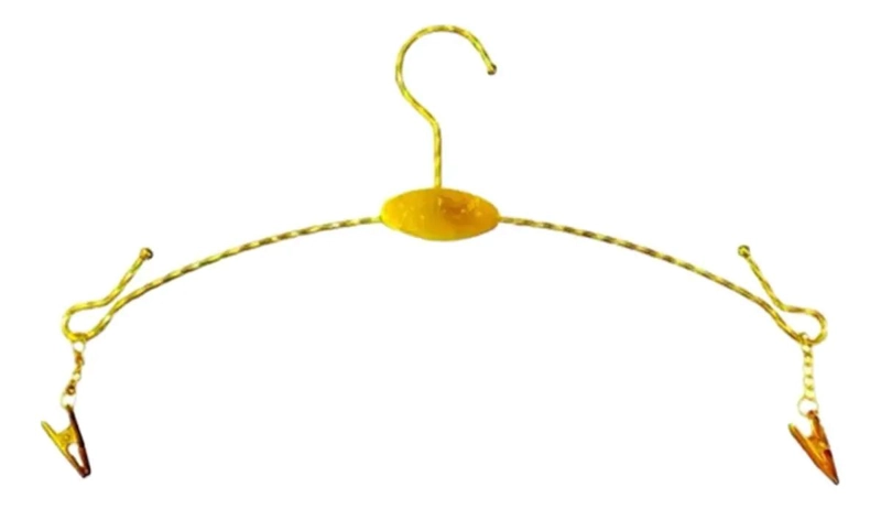 COLGADORES DE ROPA METAL DORADO PACK 10 RESISTENTES - 6
