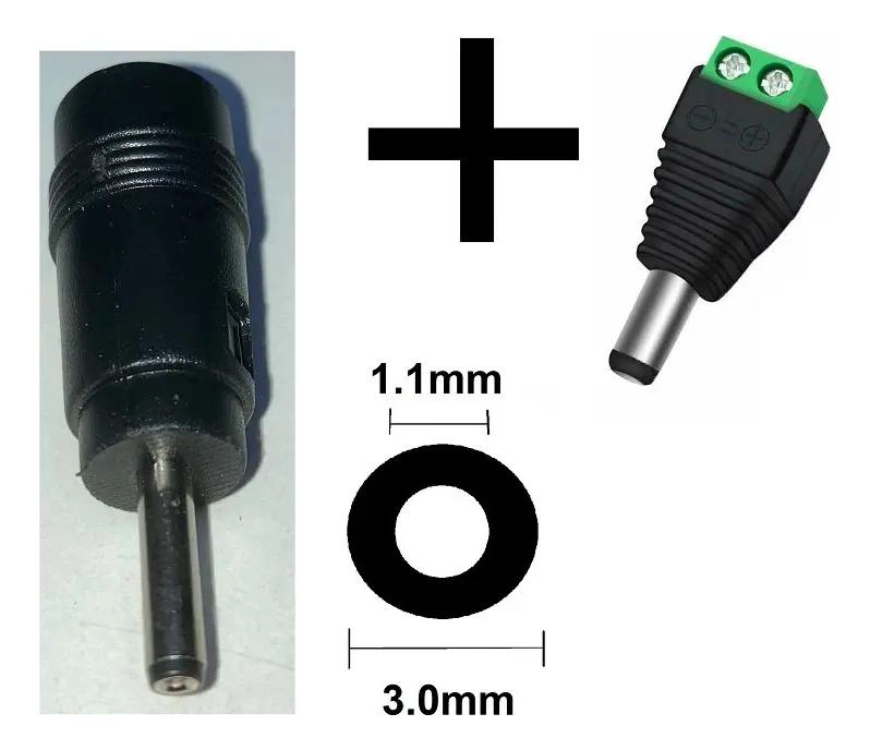 ADAPTADOR DE CONECTOR HEMBRA 5.5X2.1MM A 3.0X1.1MM - 2
