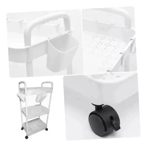 CARRITO ORGANIZADOR RODANTE DE PLASTICO 3 NIVELES CON ASAS - 4