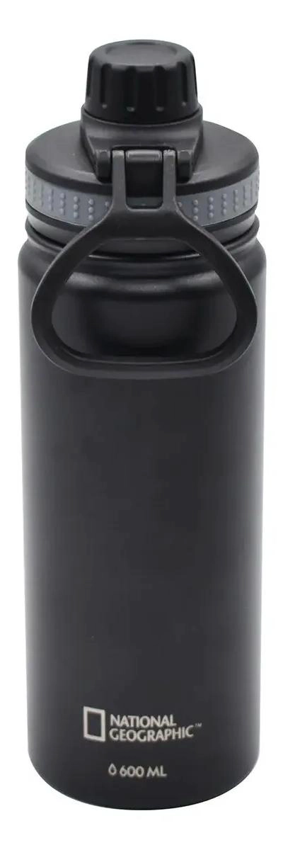 BOTELLA TE RMICA METALICA INSULADA 600ML COLOR NEGRO - 5