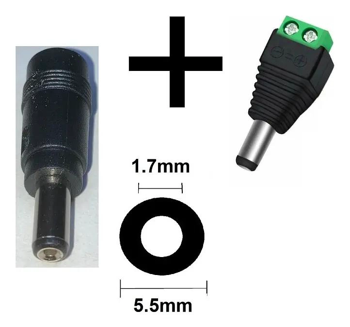 ADAPTADOR HEMBRA 5.5MM X 2.1MM A MACHO 5.5MM X 1.7MM - 2