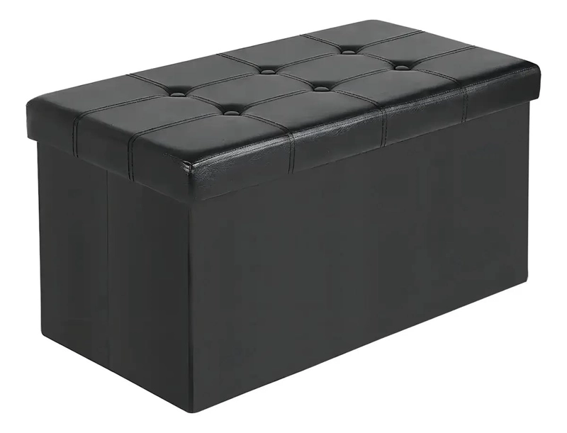 BANQUETA BAUL PLEGABLE ORGANIZADOR DE ECOCUERO - 2