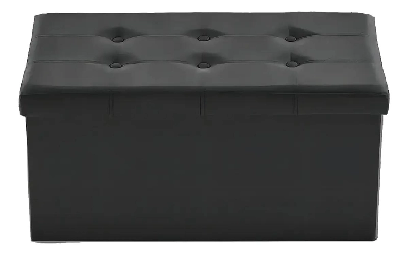 BANQUETA BAUL PLEGABLE ORGANIZADOR DE ECOCUERO - 3