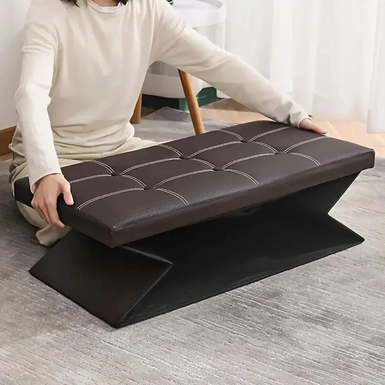 BANQUETA BAUL PLEGABLE ORGANIZADOR DE ECOCUERO - 9