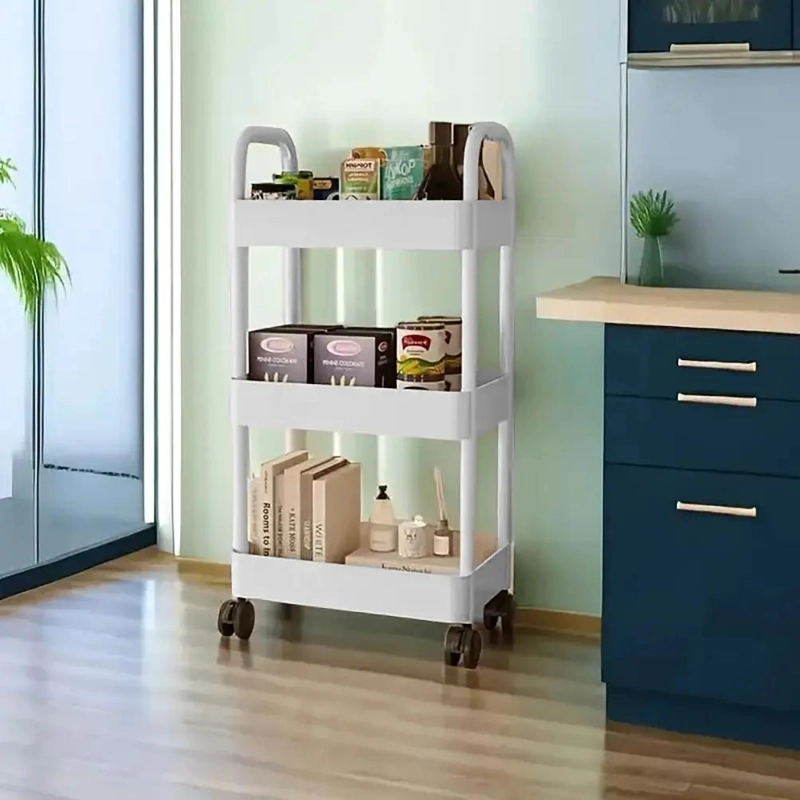 CARRITO ORGANIZADOR RODANTE DE PLASTICO CON 3 NIVELES - 7