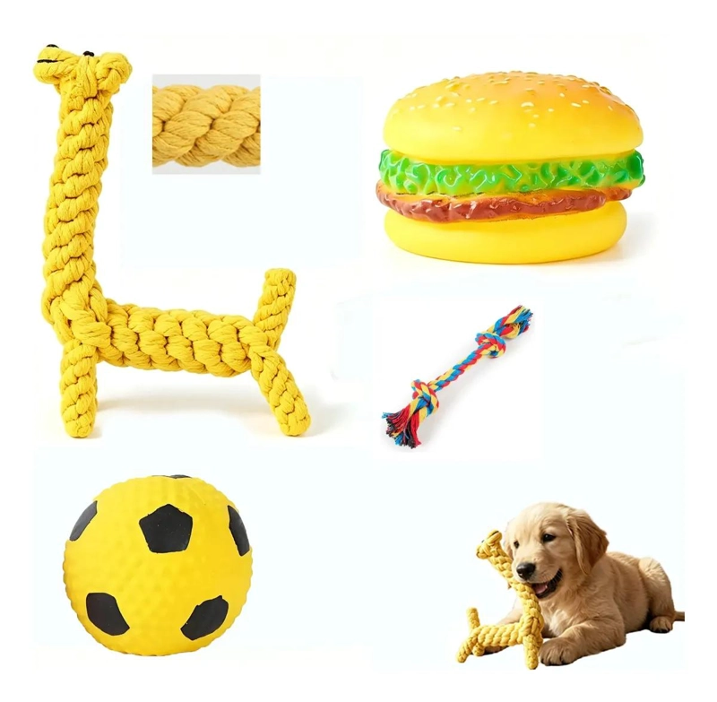 SET DE 4 JUGUETES DE CUERDA RESISTENTES PARA PERROS - 1