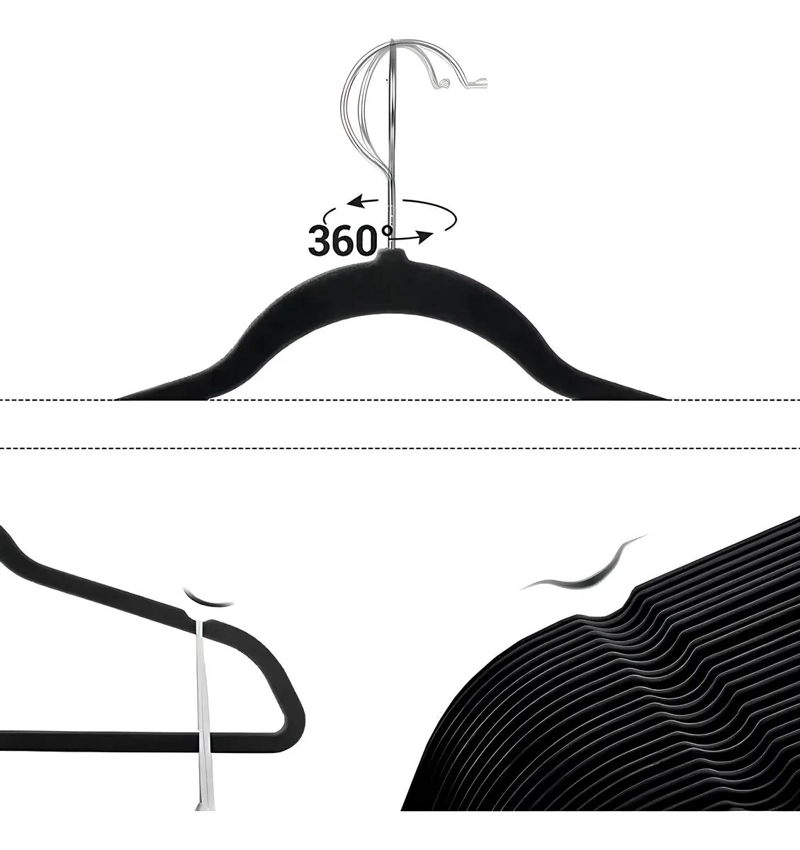 PACK DE 20 PERCHAS DE TERCIOPELO ANTIDESLIZANTE PARA ROPA - 5