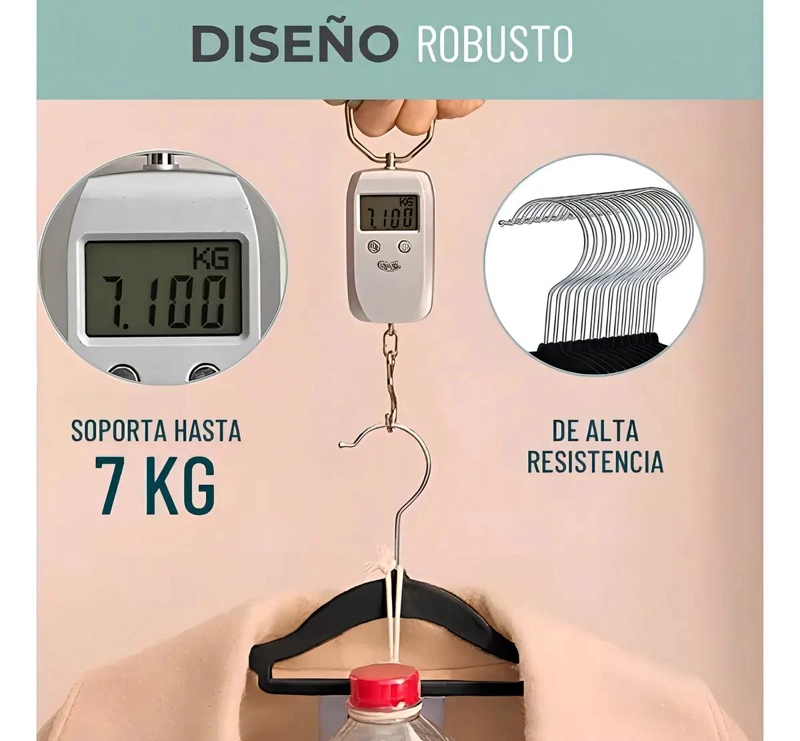 PACK DE 20 PERCHAS DE TERCIOPELO ANTIDESLIZANTE PARA ROPA - 6