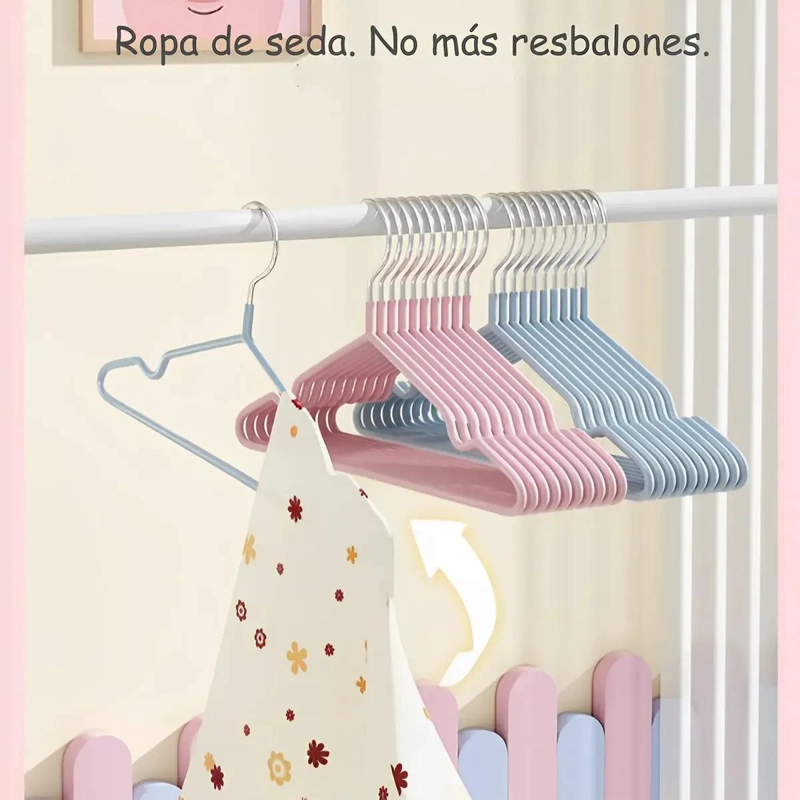 SET DE 40 GANCHOS COLGADORES ANTIDESLIZANTES PARA ROPA - 7