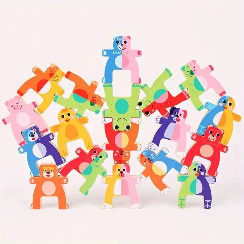JUEGO DE EQUILIBRIO DE ANIMALES DE MADERA PARA NIÑOS - 1