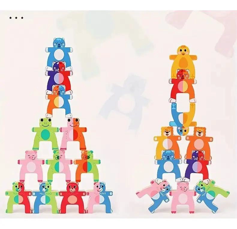 JUEGO DE EQUILIBRIO DE ANIMALES DE MADERA PARA NIÑOS - 2