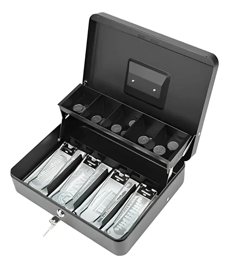CAJA ORGANIZADORA DE DINERO CON LLAVE DE SEGURIDAD Y COMPARTIMENTOS - 3