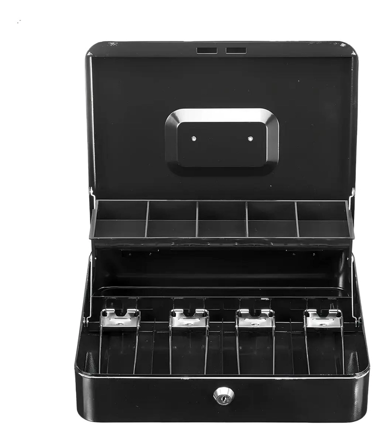 CAJA ORGANIZADORA DE DINERO CON LLAVE DE SEGURIDAD Y COMPARTIMENTOS - 8