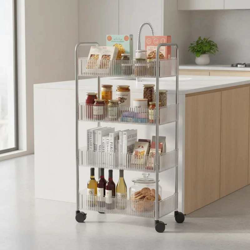 CARRITO ORGANIZADOR DESLIZANTE DE 4 NIVELES CON RUEDAS - 1