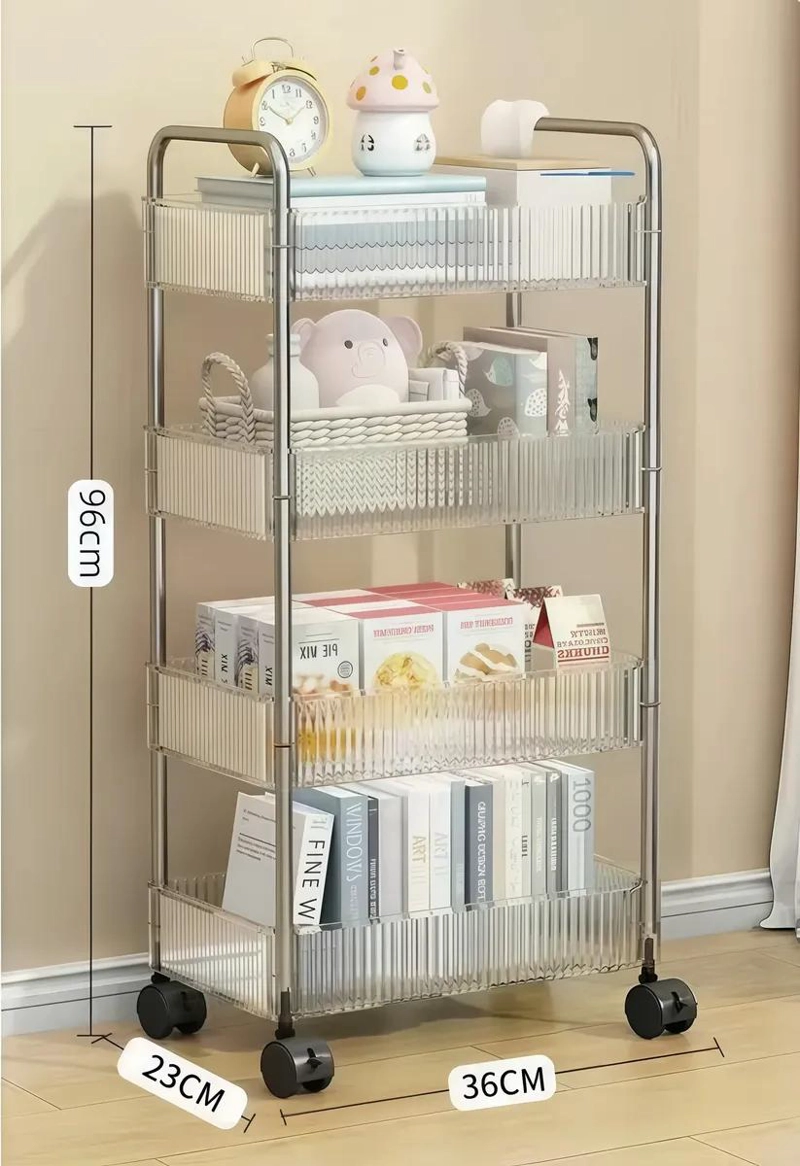 CARRITO ORGANIZADOR DESLIZANTE DE 4 NIVELES CON RUEDAS - 2