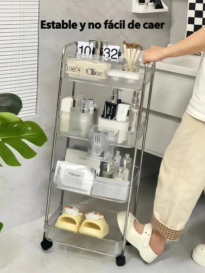 CARRITO ORGANIZADOR DESLIZANTE DE 4 NIVELES CON RUEDAS - 6