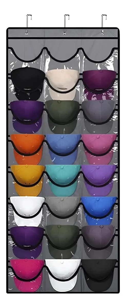 ORGANIZADOR COLGANTE PARA GORRAS Y GORROS DETRAS DE PUERTA - 1
