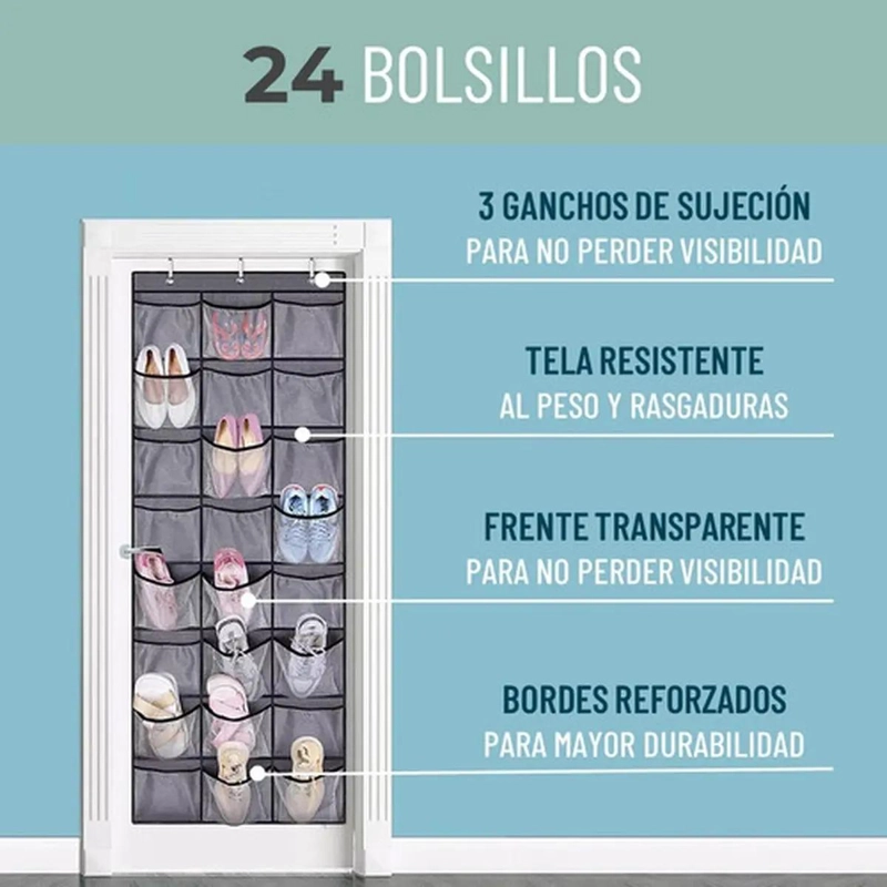 ORGANIZADOR COLGANTE PARA GORRAS Y GORROS DETRAS DE PUERTA - 4
