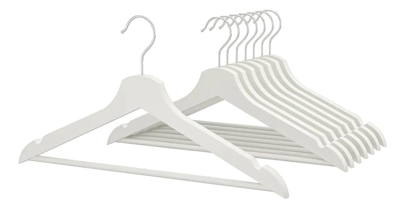 COLGADOR DE MADERA MACIZA CON RANURAS PARA ROPA 43 CM - 1