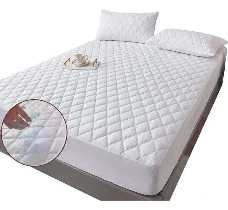 CUBRECOLCHON IMPERMEABLE 1.5 PLAZAS CON FUNDA AJUSTABLE - 5
