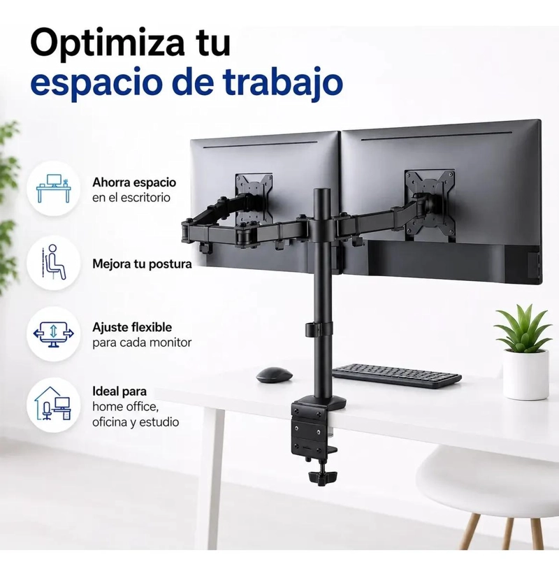 SOPORTE DOBLE ARTICULADO PARA MONITORES DE 15 A 33 PULGADAS - 2