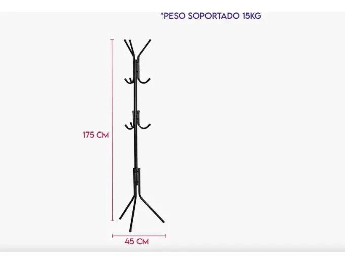 PERCHERO DE PISO CON 9 GANCHOS Y DISEÑO ELEGANTE - 2