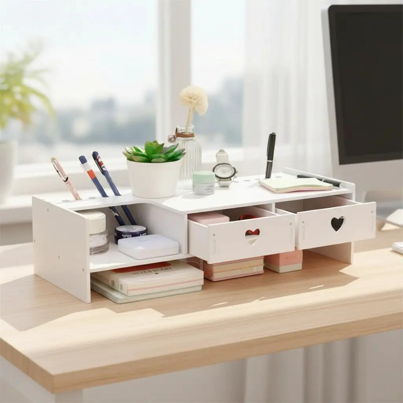 SOPORTE DE ESCRITORIO MULTIUSO CON 2 COMPARTIMIENTOS - 1