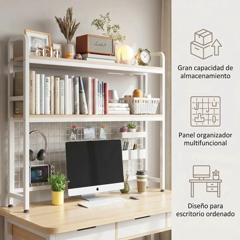 ORGANIZADOR DE ESCRITORIO MULTIFUNCIONAL CON REPISA AJUSTABLE - 2