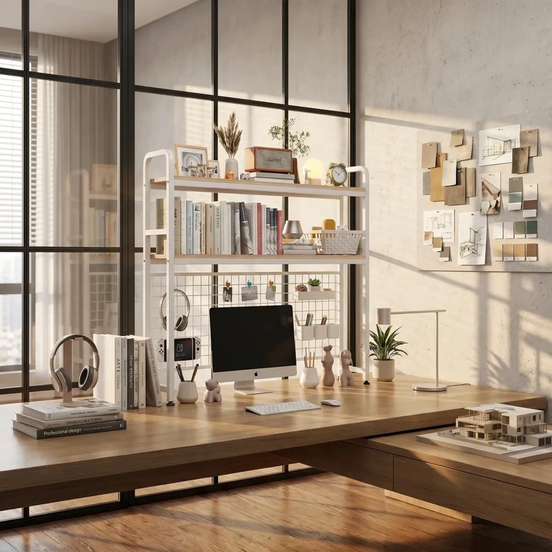ORGANIZADOR DE ESCRITORIO MULTIFUNCIONAL CON REPISA AJUSTABLE - 5
