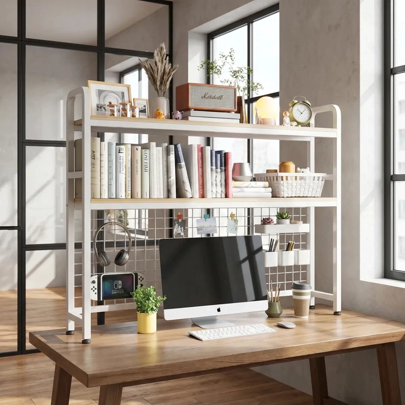 ORGANIZADOR DE ESCRITORIO MULTIFUNCIONAL CON REPISA AJUSTABLE - 7
