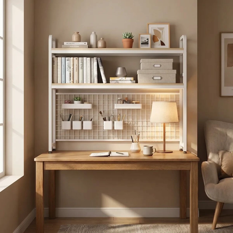 ORGANIZADOR DE ESCRITORIO MULTIFUNCIONAL CON REPISA AJUSTABLE - 9